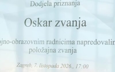 PET NASTAVNICA GIMNAZIJE SISAK PRIMILE PRIZNANJE OSKAR ZVANJA